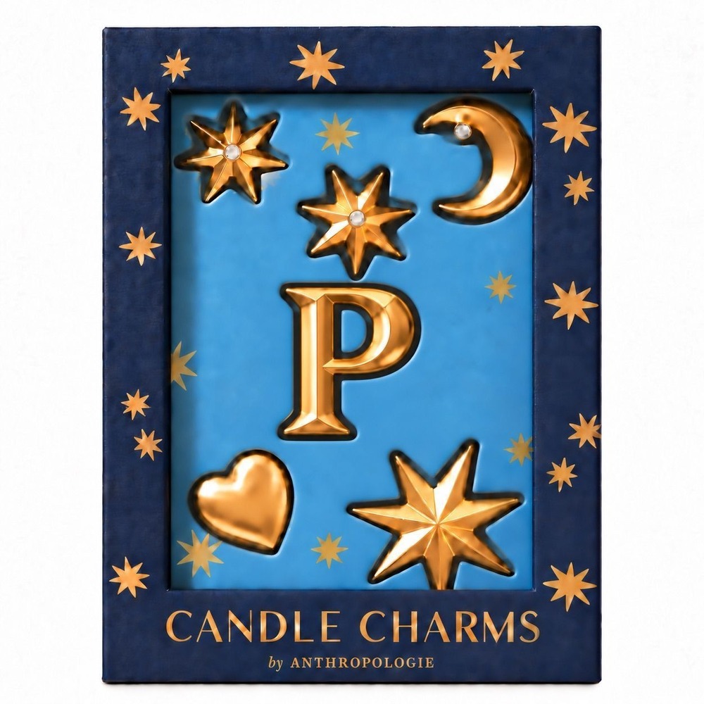 Anthropologie P Monogram Celestial 🌙 Candle Charms MSRP $20